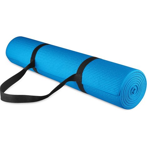 Tapis de yoga polyvalent de 6 mm d'épaisseur, haute densité, indéchirable, avec sangle de transport (1/5)