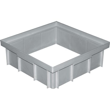 First Plast – Réhausse polypropylène pour regard 400 x 400 mm – Hauteur 128 mm – Compatible PZ40/PZD40 – Pour chantiers humides (1/2)