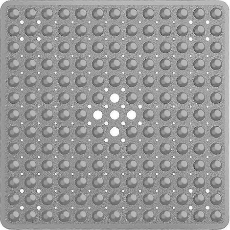 Tapis de douche carré 53 x 53 cm, antidérapant, avec ventouses et bonde (cadeau) (1/5)