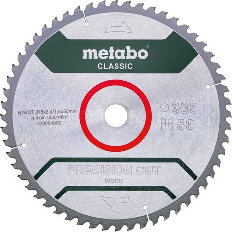 Lame de scie circulaire, en bois classique ⌀305mm, Dents 56, ⌀intérieur 30mm, Largeur 2,4mm