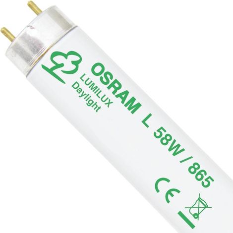 Osram – Tube fluorescent T8 G13 58W 6500K 1500 mm – Éclairage haute performance – Pour espaces professionnels – Ballast électronique inclus