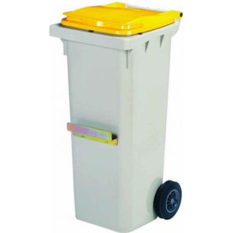 Conteneur 2 roues Korok - 120l barre ventrale - jaune / gris