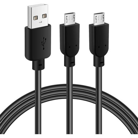 Câble micro USB de 2 Mètres(2 pièces),câble de charge rapide USB 2.0 Type-A vers Micro USB,Compatible avec Galaxy S7 S6 S5 J7 Edge Note 5,Kindle Fire,manette PS4 et autres appareils Micro USB (1/5)