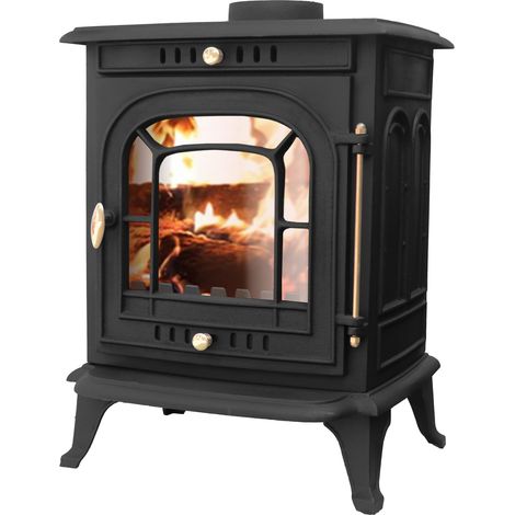 7KW Woodburning Multifuel Stove Cast Iron Log Burner Defra Approved Eco Design