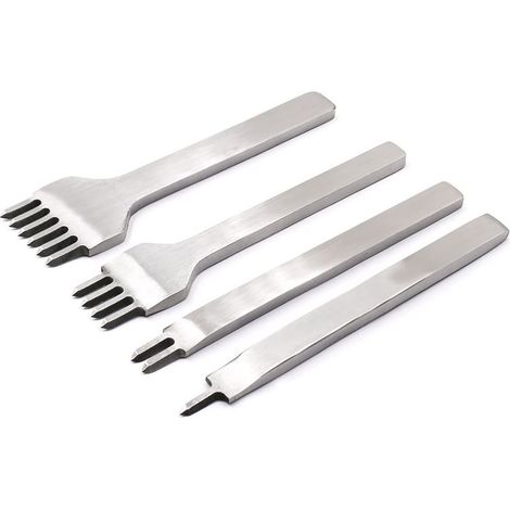 Kit Outils Perforatrice,DIY Cuir Kit, Outils Perforatrice Artisanat du Cuir Griffe Perforateur, Trou Couture Diamant Laçage, pour Trous de Cuir DIY Artisanat du Cuir 4 Pcs(3MM) (1/5)
