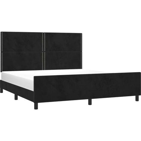 Cadre de lit avec tête de lit Noir 180x200 cm Velours vidaXL74919 (1/5)