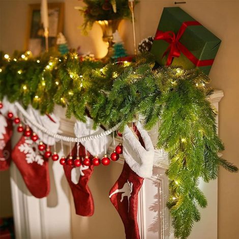 Guirlande De Noël - 200 Cm - Vert - Avec Lumières - Pour Intérieur Et Extérieur - 1 Pièce (1/5)