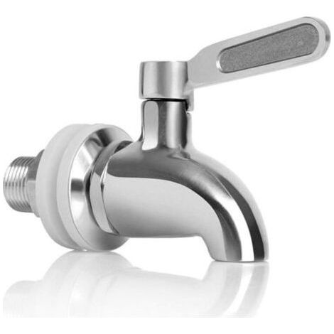 Remplacement de Robinet de Distributeur de Boissons.Robinet de Tonneau du Vin et de la Bière ou de Boisson en Acier Inoxydable. Inusable.16mm Robinet de Rechange pour Distributeur.une pièce. argent.Fo (1/5)