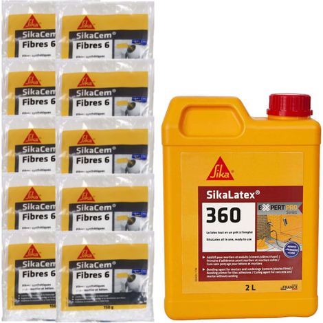 SIKA Mauerwerkspaket - 10x SikaCem Fibre 6 150g - Haftharz SikaLatex 360 2L