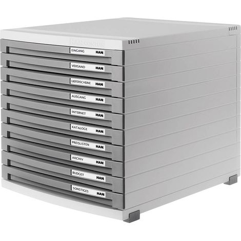 [GEBRAUCHT] B-Ware Han Schubladenbox Contur 1510 19 Lichtgrau Din A4, Din B5, Din C4