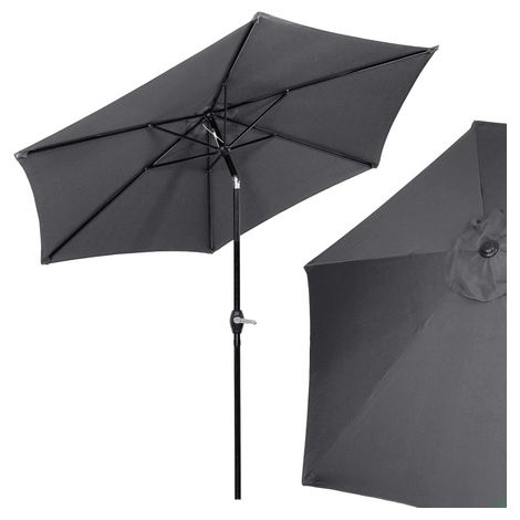 Parasol de jardín plegable de 260 cm, color grafito, para un balcón grande. (1/5)