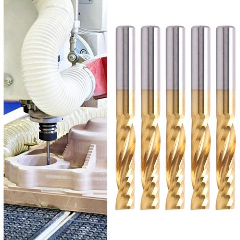 5 pièces Fraise à Queue en Spirale CNC Professionnelle pour Métal, Accessoire de Fraisage 6x28x55mm (1/5)
