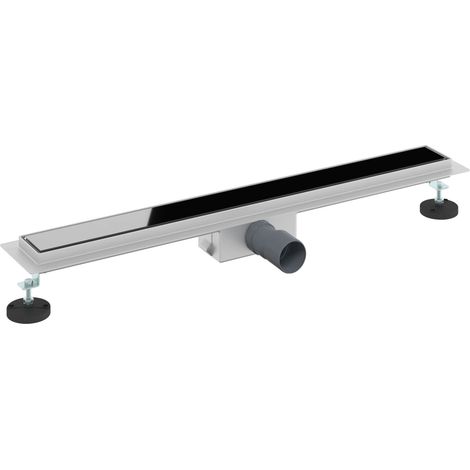 Drenaje de ducha con tapa de vidrio Negro 80 cm vidaXL