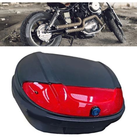 Coffre arrière moto 52L étanche antichoc universel, coffre de rangement queue pour scooter (1/5)