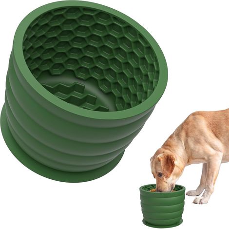 Fressnapf mit Anti-Fress-Funktion, Silikon-Schlecknapf für schnelle Fresser, rutschfest und verschluckungssicher, interaktive Stimulationsmatte für kleine, mittlere und große Hunde und Katzen, lindert (1/5)