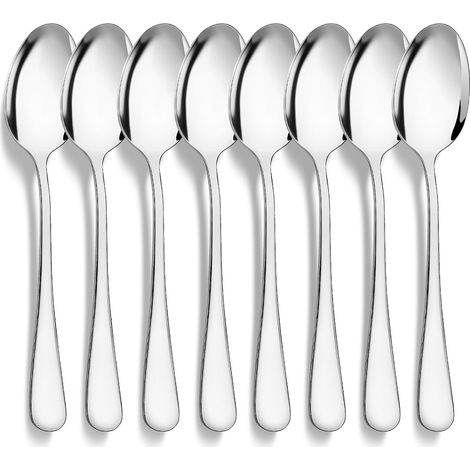 Cuillères à Café 8 Pièces, 14cm Cuillere a Cafe, Petite Cuillère en Acier Inoxydable, Cuillère Pour dessert, thé, Espresso, Polies Miroir, Lavables au Lave-vaisselle, pour la Maison, l'hôtel (1/5)