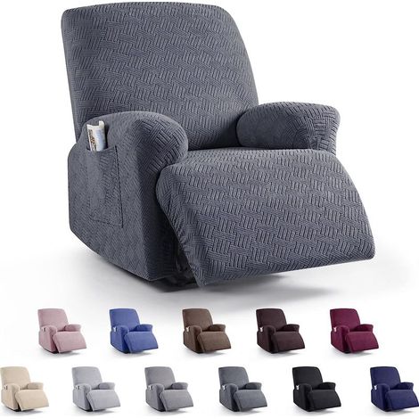 Elastischer Bezug für Einsitzer-Relaxsessel, Bezug für Massagesessel, Bezug für Relaxsofa mit Taschen (1/5)