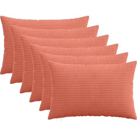 vidaXL Housse de coussin 6 pcs HEERLEN Rouge orange 50 x 70 cm - maison aménagement maison