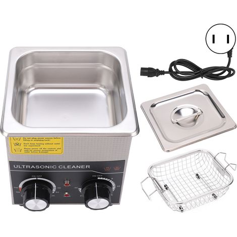 Nettoyeur ultrasonique ménager pour lunettes, machine à laver acier inoxydable pièces métalliques, A1.3L, prise US 110V (1/5)