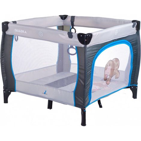 Caretero Quadra parco giochi per bambini pieghevole grigio compatto (1/2)