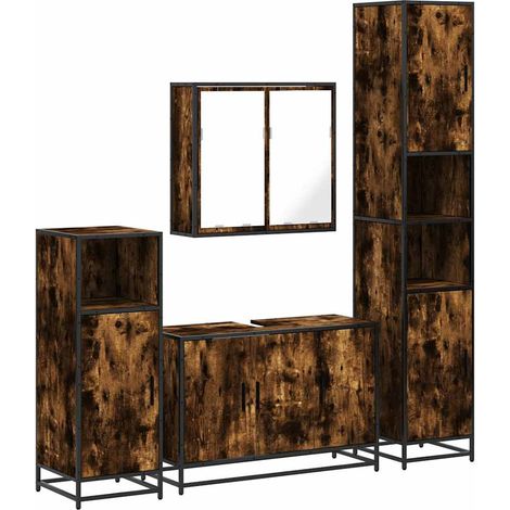 Maison Exclusive - Ensemble meubles salle de bain 4 pcs chêne fumé bois ingénierie