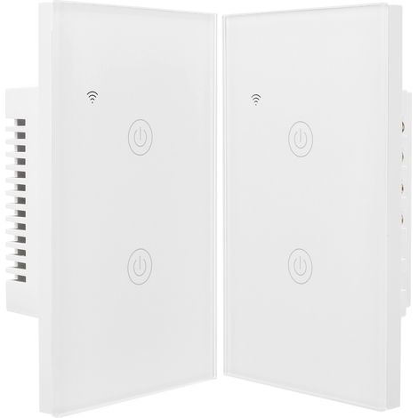 Interrupteur intelligent WiFi GT-121-2 à double canal avec télécommande pour Google Home (100-240 V CA). (1/5)