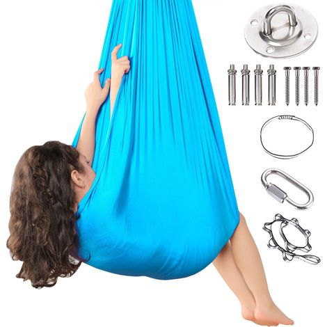 Hammock Thérapeutique Enfant - Nylon Haute Densité - Pour Stimulations Sensorielles Intérieures Et Extérieures - 90,7 kg - 1 Pièce (1/5)