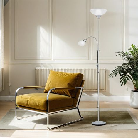 Lampadaire Blanc Bleu E27 180 cm Classique Lampadaire (1/5)