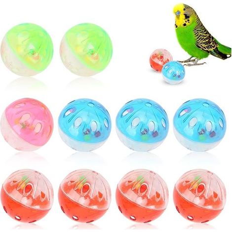Bird Ball Chew Toy for Birds Ball and Bell Bite Ball for Pets Mini Colorful Chew Ball for Parrots Toys for Birds (1/5)