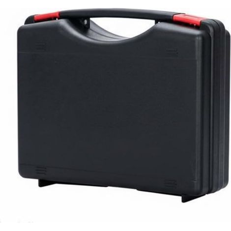 Boîte à Équipement Plastique PP Mallette, Mallette De Rangement Noire Avec Poignée Et Fermoirs Rouges, Modèle PP-012, Dimensions Extérieures 295x240x70mm (1/5)
