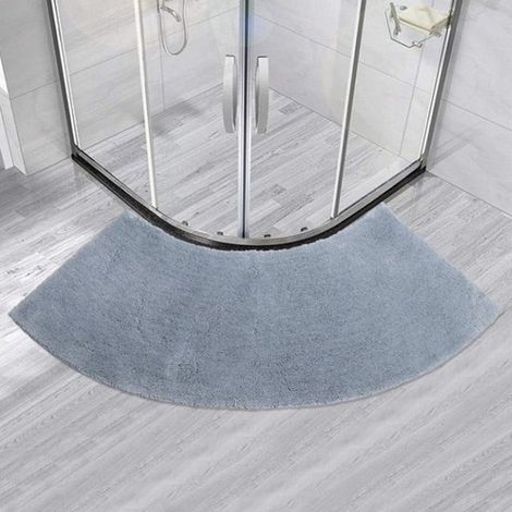 Badmat - Tapis de bain Badmat - Tapis de douche - Tapis de bain de Badmat - Tapis de sol - Accessoires de salle de bain - forme éventail - gris - 45100cm - Polyester (1/5)