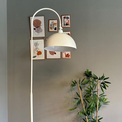 Lampadaire Gorkiede Métal Moderne E27 Largeur 37 cm Abat-jour Réglable Tablette Variateur (1/5)