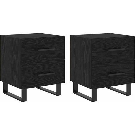 Maison Exclusive - Nachttisch 2 pcs Schwarz Eichen-Optik 40 x 35