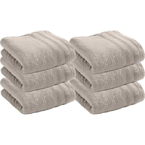 Serviette de toilette - COTON PUR - Spa - Lot de 6 - 50 x 100 cm - 400 g/m² (1/4)