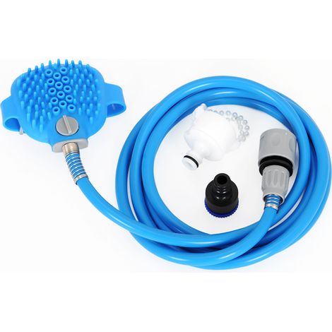 Brosse de bain pour chien - Outil de pulvérisation et de nettoyage en un seul - Bain pour chien intérieur/extérieur (1/5)