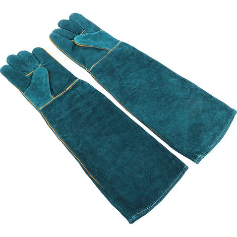 Toile bleue pour animaux de compagnie, formation de reptiles, Anti-morsure, gants de Protection allongés pour chiens et chats, serpent Varanid (bleu) (1/5)