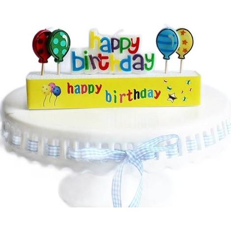 CANDELE DI COMPLEANNO COLORATE CON LA SCRITTA HAPPY BIRTHDAY (1/4)
