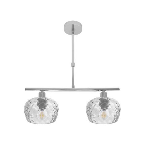 FABRILAMP Lampada Estela 2xe14 Cromo Regx41x13 Cm con paralumi in cristallo tagliato trasparente (1/2)