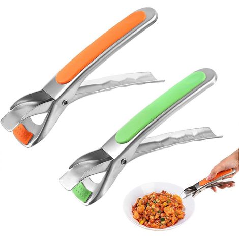 pinces anti-brûlure pour plaques chauffantes, 16,8 cm, pinces à vaisselle antidérapantes, pinces pour friteuse à air en acier inoxydable avec poignée ergonomique, pour transporter et manipuler les ali (1/5)
