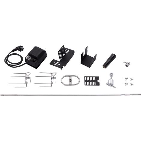 Primaster Grillspieß-Set 80 cm Edelstahl Elektrisch Drehspieß Spieß
