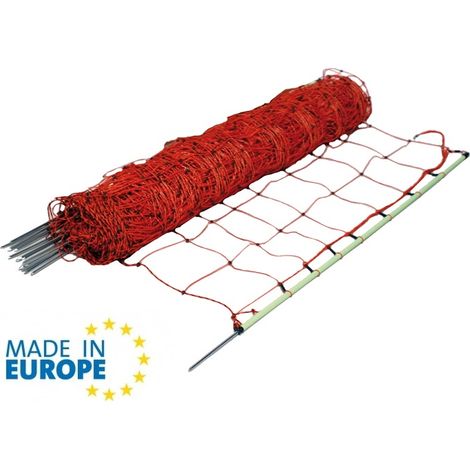 EuroNetz Rete per Capre Arancio 105/1-14/V-50 m GALLAGHER per Recinzioni Elettriche (1/4)