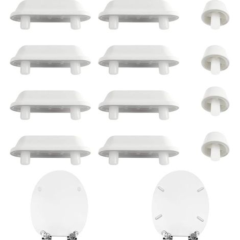 Toilet Seat Buffer Toilet Seat Pads Recessed Noise Proof Toilet Seat Pads White (1/5)