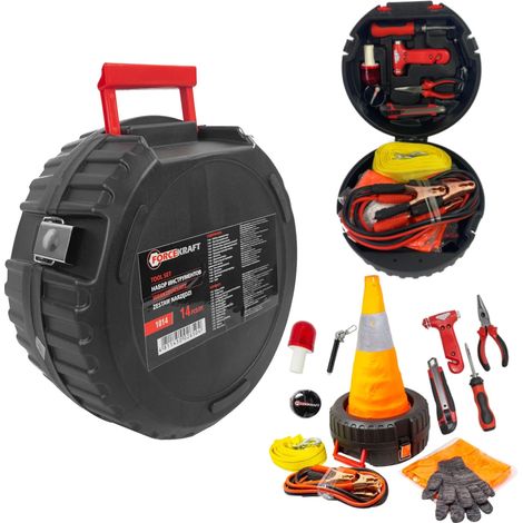 Kit completo para automóvil: cuerda, poste, chaleco, Forcekraft de 14 piezas (1/5)