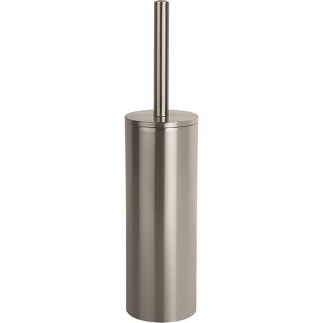 Spirella – WC-Bürste mit Griff aus gebürstetem Edelstahl – Austauschbarer Bürstenkopf – Langlebige Borsten – Maße: 9,5 x 40 cm