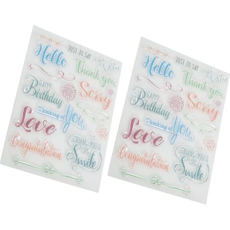 2 pièces Tampons en Gel TPR Réutilisables pour Scrapbooking, Embossage et Loisirs Créatifs DIY (1/5)