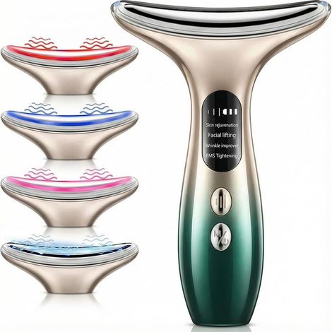 Gesichtsmassage, elektrisches Gesichtslifting, Hautstraffungsgerät mit 4 LED-Farben, 4 Massageprogrammen, EMS-Mikrostrom-Straffungsgerät, Anti-Falten-Gesichtsstraffung (1/5)
