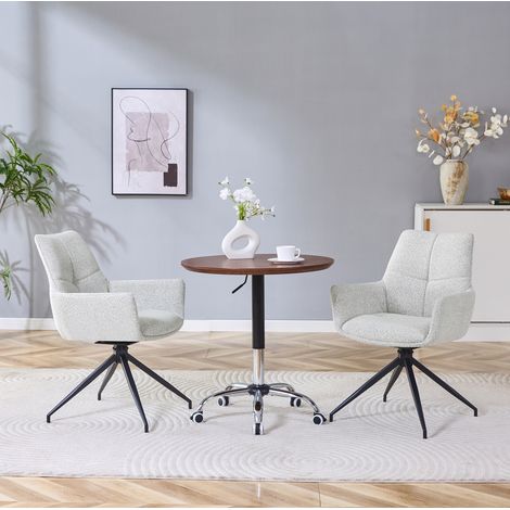 Chaise salle manger pivotante 360° tissu gris OKMYHOME (1/5)