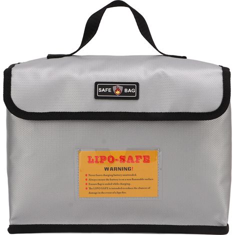 Sac anti-explosion pour batterie au lithium avec fermeture éclair, étui de protection portable ignifuge pour stockage sécurisé. (1/5)