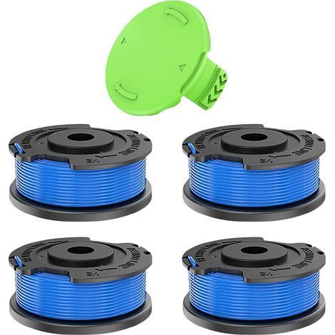 4 Bobine Fil Coupe Bordure - Couvercle Rechange - Compatible Greenworks 29252 29092 - Pour Débroussailleuse 18V à 80V - Nylon ABS - Ø1,65mm 4,9m-Karteo (1/5)