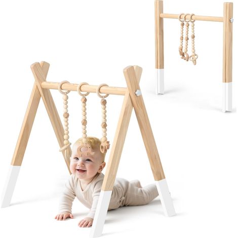 Gymnase pour bébé,gymnase en bois,gymnase pliable pour bébé,cadeau pour nouveau-né,gymnase d'activité,portique d’éveil,arche de jeux,arche d’éveil,a (1/5)
